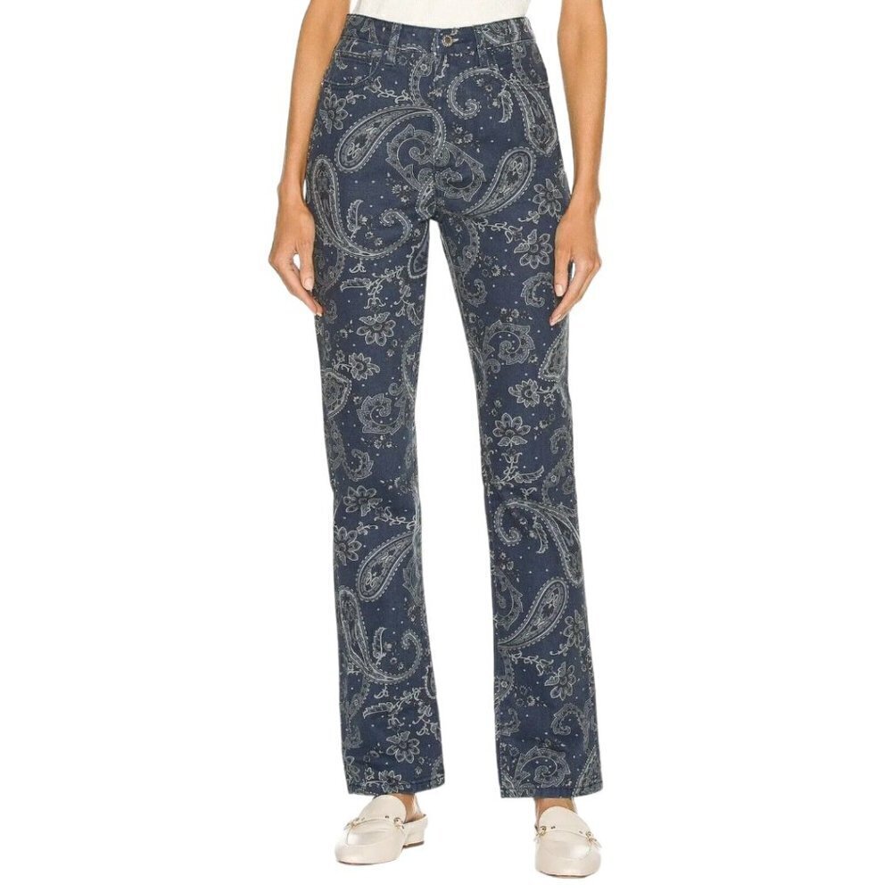 WeWoreWhat The Icon Jean Jeans Rigid Denim Paisley Night Sky Blue